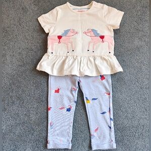 Jersey t-shirt and leggings set for little girls